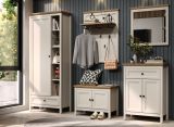 Garderobe Set 4-teilig Cozy in Kaschmir und Stein Eiche Landhaus Garderobenkombination 160 cm, Soft-Close