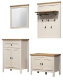 Garderobe Set 4-teilig Cozy in Kaschmir und Stein Eiche Landhaus Garderobenkombination 160 cm, Soft-Close