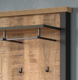 Garderobenpaneel Loom in Mango und schwarz Wandgarderobe 73 x 95 cm