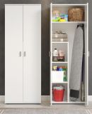 Mehrzweckschrank Purio in wei�, Besen- und Staubsaugerschrank 60 x 176 cm
