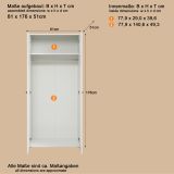 Kleiderschrank Purio in wei� Dreht�renschrank 2-t�rig 81 x 176 cm