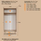 Kleiderschrank Purio in Sonoma Eiche hell Dreht�renschrank 2-t�rig 81 x 176 cm