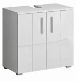 Waschbeckenunterschrank Bianco in wei� Hochglanz,  Badschrank 60 x 58 cm