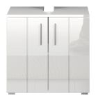 Waschbeckenunterschrank Bianco in wei� Hochglanz,  Badschrank 60 x 58 cm