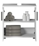Waschbeckenunterschrank Bianco in wei� Hochglanz,  Badschrank 60 x 58 cm
