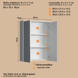 Badm�bel Set 2-teilig Bianco in wei� Hochglanz Badkombination 60 x 192 cm