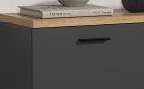 Sideboard Groove in Grau mit Evoke Eiche, 4-t�rige Kommode 180 x 85 cm