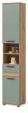 Badezimmer Hochschrank Bailey in Salbei und Artisan Eiche Badschrank 35 x 191 cm