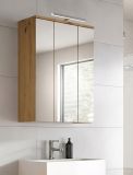 Badezimmer Spiegelschrank Bailey in Artisan Eiche Badschrank 3-t�rig 60 x 77 cm