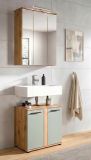 Badezimmer Spiegelschrank Bailey in Artisan Eiche Badschrank 3-t�rig 60 x 77 cm