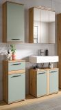 Badm�bel Set 4-teilig Bailey in Salbei und Artisan Eiche Badkombination 112 x 191 cm