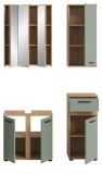 Badm�bel Set 4-teilig Bailey in Salbei und Artisan Eiche Badkombination 112 x 191 cm