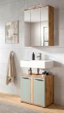 Badm�bel Set 2-teilig Bailey in Salbei und Artisan Eiche Badkombination 60 x 191 cm