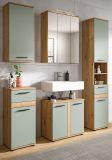 Badm�bel Set 6-teilig Bailey in Salbei und Artisan Eiche Badkombination inkl. LED 164 x 191 cm