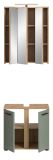 Badm�bel Set 3-teilig Bailey in Salbei und Artisan Eiche Badkombination inkl. LED 60 x 191 cm