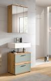 Badm�bel Set 2-teilig Bailey in Salbei und Artisan Eiche Badkombination 60 x 191 cm