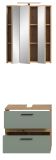 Badm�bel Set 3-teilig Bailey in Salbei und Artisan Eiche Badkombination inkl. LED 60 x 191 cm