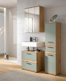 Badm�bel Set 3-teilig Bailey in Salbei und Artisan Eiche Badkombination 110 x 191 cm
