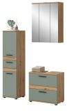 Badm�bel Set 3-teilig Bailey in Salbei und Artisan Eiche Badkombination 110 x 191 cm