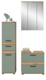 Badm�bel Set 3-teilig Bailey in Salbei und Artisan Eiche Badkombination 110 x 191 cm
