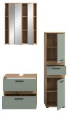 Badm�bel Set 3-teilig Bailey in Salbei und Artisan Eiche Badkombination 110 x 191 cm