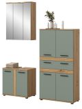 Badm�bel Set 3-teilig Bailey in Salbei und Artisan Eiche Badkombination 145 x 191 cm