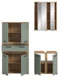 Badm�bel Set 3-teilig Bailey in Salbei und Artisan Eiche Badkombination 145 x 191 cm
