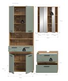 Badm�bel Set 3-teilig Bailey in Salbei und Artisan Eiche Badkombination 145 x 191 cm