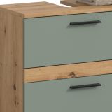 Badm�bel Set 3-teilig Bailey in Salbei und Artisan Eiche Badkombination 145 x 191 cm
