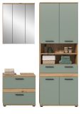 Badm�bel Set 3-teilig Bailey in Salbei und Artisan Eiche Badkombination 145 x 191 cm