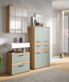 Badm�bel Set 3-teilig Bailey in Salbei und Artisan Eiche Badkombination 147 x 191 cm