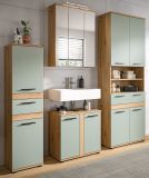 Badm�bel Set 4-teilig Bailey in Salbei und Artisan Eiche Badkombination 195 x 191 cm