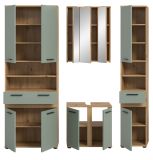 Badm�bel Set 4-teilig Bailey in Salbei und Artisan Eiche Badkombination 199 x 191 cm
