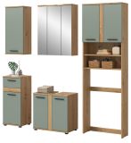 Badm�bel Set 5-teilig Bailey in Salbei und Artisan Eiche Badkombination 192 x 191 cm
