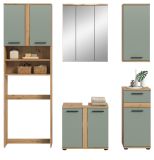 Badm�bel Set 5-teilig Bailey in Salbei und Artisan Eiche Badkombination 192 x 191 cm