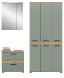 Badm�bel Set 3-teilig Bailey in Salbei und Artisan Eiche Badkombination 167 x 191 cm