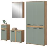 Badm�bel Set 4-teilig Bailey in Salbei und Artisan Eiche Badkombination 219 x 191 cm