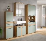 Badm�bel Set 5-teilig Bailey in Salbei und Artisan Eiche Badkombination inkl. LED 199 x 191 cm