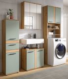 Badm�bel Set 4-teilig Bailey in Salbei und Artisan Eiche Badkombination 192 x 191 cm
