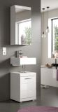 Badezimmer Spiegelschrank Shawn in wei� Hochglanz Badschrank mit Spiegel 40 x 79 cm