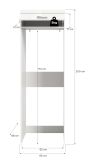 Waschmaschinenschrank Shawn in wei� Hochglanz Waschturm f�r Waschmaschine und Trockner 66 x 200 cm