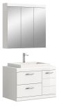 Badm�bel Set 3-teilig Shawn in wei� Hochglanz Badkombination mit Waschbecken 80 x 191 cm