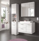 Badm�bel Set 4-teilig Shawn in wei� Hochglanz Badkombination mit Waschbecken 132 x 191 cm