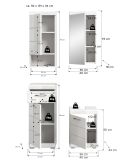 Badm�bel Set 4-teilig Shawn in wei� Hochglanz Badkombination 92 x 191 cm