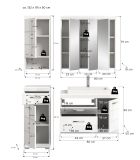 Badm�bel Set 5-teilig Shawn in wei� Hochglanz Badkombination mit Waschbecken 132 x 191 cm