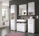 Badm�bel Set 4-teilig Shawn in wei� Hochglanz Badkombination 169 x 191 cm