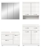 Badm�bel Set 4-teilig Shawn in wei� Hochglanz Badkombination 169 x 191 cm