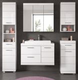 Badm�bel Set 6-teilig Shawn in wei� Hochglanz Badkombination mit Waschbecken 184 x 191 cm