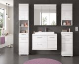 Badm�bel Set 6-teilig Shawn in wei� Hochglanz Badkombination mit Waschbecken 184 x 191 cm