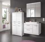 Badm�bel Set 4-teilig Shawn in wei� Hochglanz Badkombination mit Waschbecken 169 x 191 cm